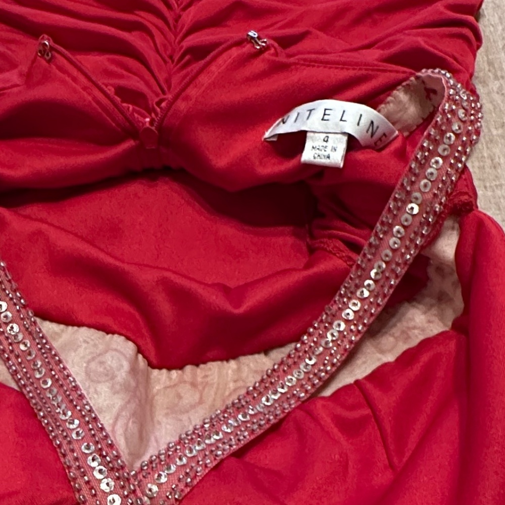 NiteLine Red Ruched Evening/Prom Dress - Picture 9 of 9